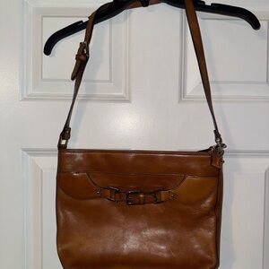 Etienne Aigner leather brown Logo-Lined Handbag